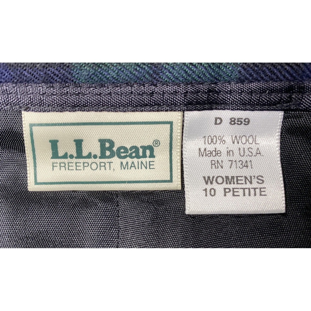 LL Bean Wool Plaid Skirt Womens 10 Petite Academia Pleated Classic Preppy - Picture 12 of 12